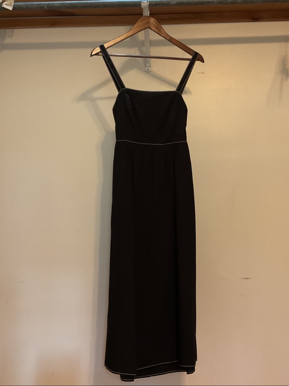 Zara Black Maxi Dress with Contrast Piping